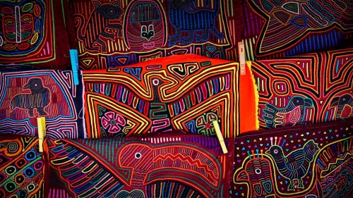 库纳族人的手工艺品，巴拿马圣布拉斯群岛 (© Lars Schneider/Tandem Stills   Motion)